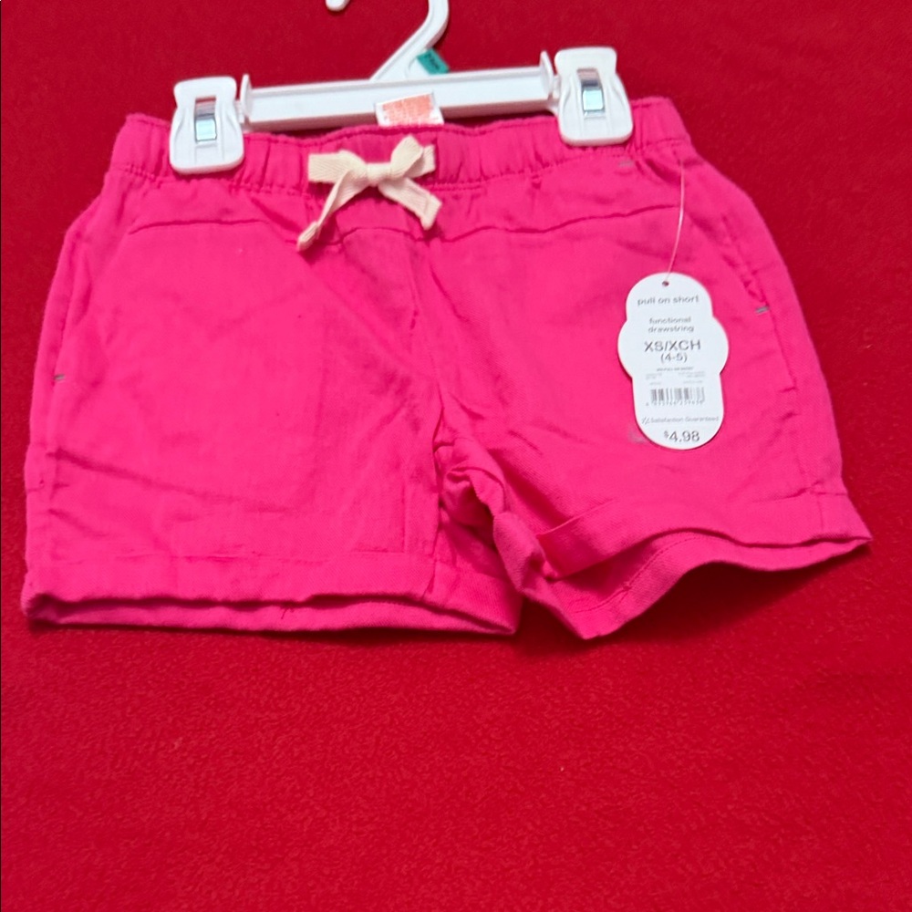 Pink Girls' Shorts with Bow